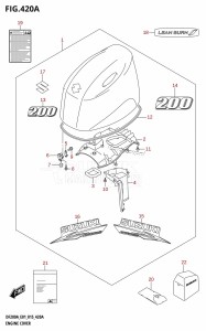 DF200A From 20003F-510001 (E01 E40)  2015 drawing ENGINE COVER (DF200AT:E01)