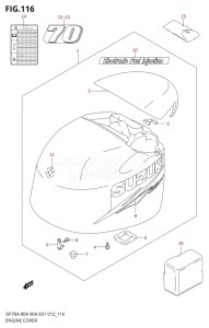 08002F-310001 (2013) 80hp E40-Costa Rica (DF80A) DF80A drawing ENGINE COVER (DF70A E01)