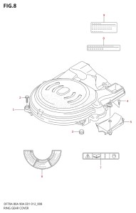 08002F-310001 (2013) 80hp E40-Costa Rica (DF80A) DF80A drawing RING GEAR COVER (DF80A E40)