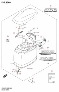 DF225T From 22503F-240001 (E40)  2022 drawing ENGINE COVER ((DF250T,DF250Z):021)