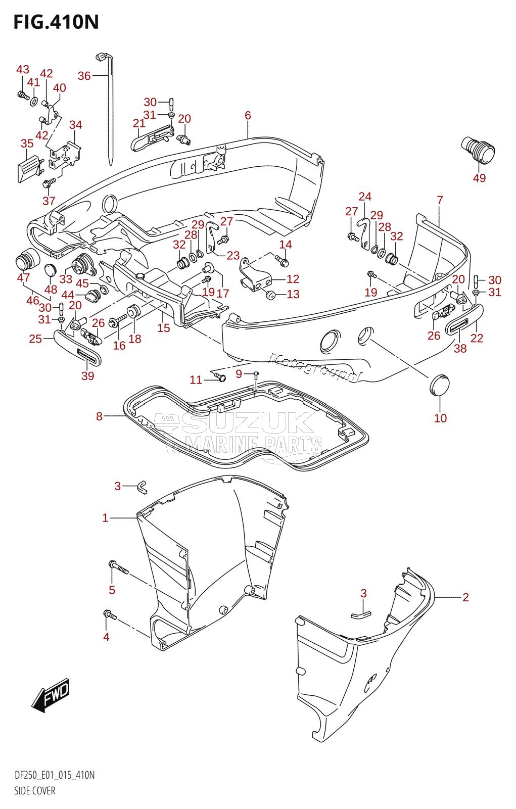 SIDE COVER (DF200T:E01:L-TRANSOM)