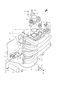 DF 175 drawing Intake Manifold/Throttle Body