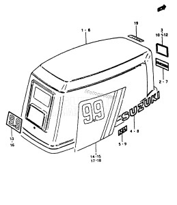 DT16 From 1602-100001 ()  1988 drawing ENGINE COVER 2 (E09, E13)