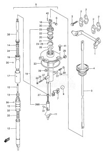 DT175 From 17501-011001 ()  1990 drawing CLUTCH (DT200G,COUNTER ROTATION)