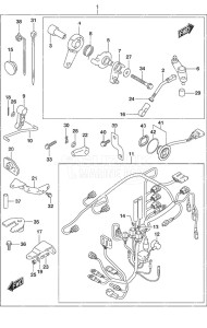 DF 30A drawing Opt: Remote Control Parts Tiller Handle w/Power Tilt