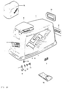 DT15 From 01501-927263 ()  1989 drawing ENGINE COVER (MOOEL:86)