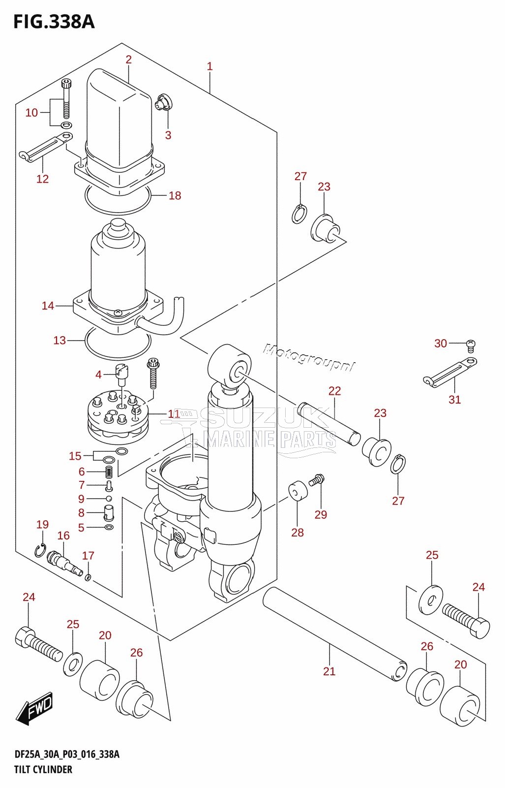 TILT CYLINDER (DF25AT:P03)