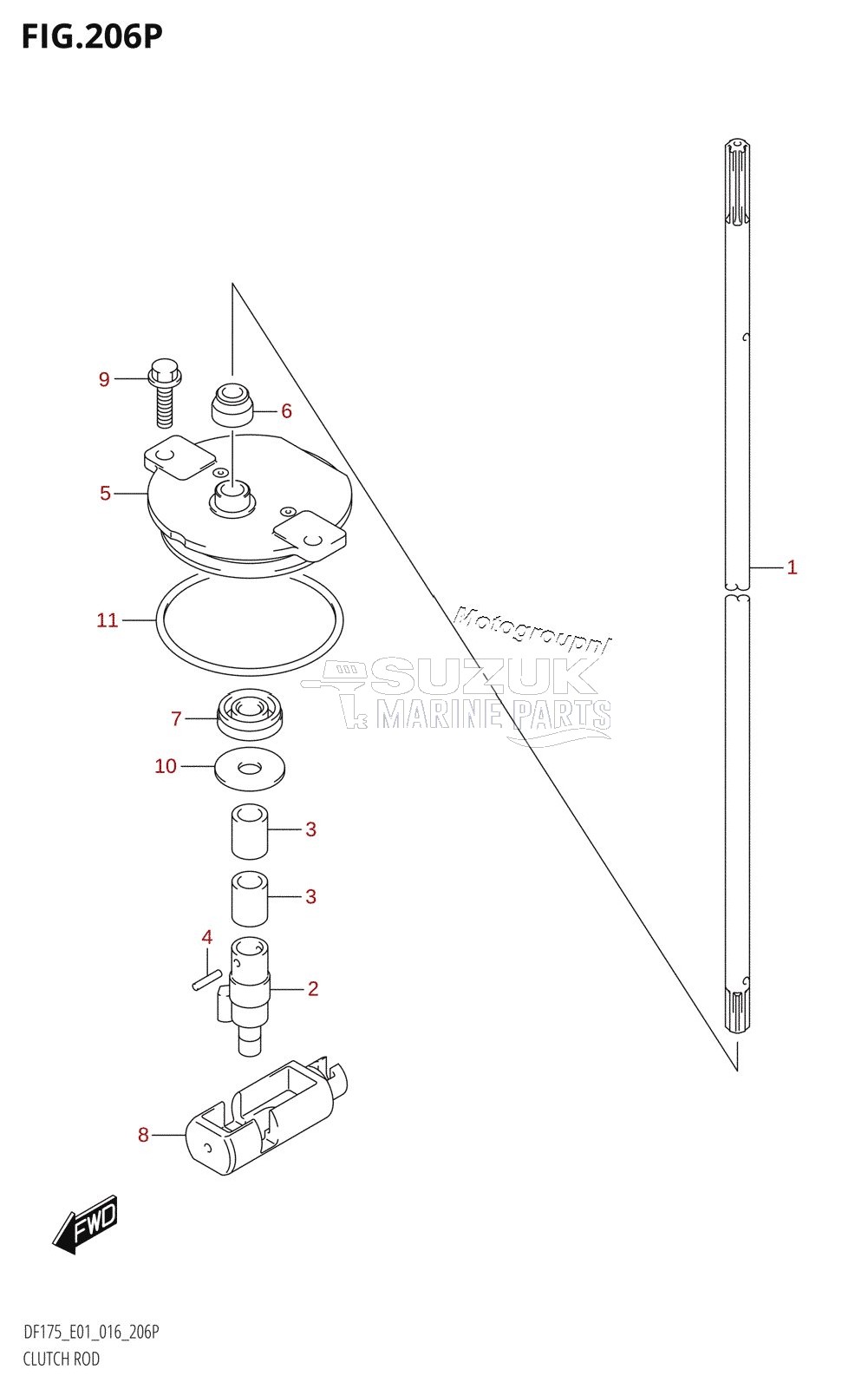 CLUTCH ROD (DF175Z:E40)