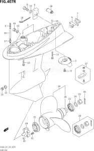 06002F-410001 (2014) 60hp E01 E40-Gen. Export 1 - Costa Rica (DF60A  DF60AQH  DF60ATH) DF60A drawing GEAR CASE (DF60AVT:E01)