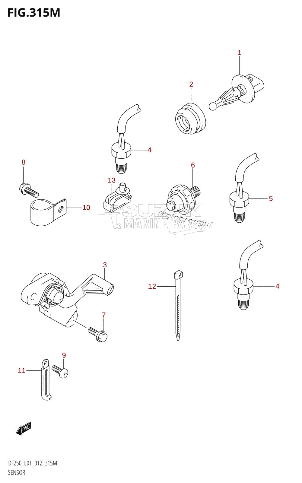 SENSOR (DF250Z:E40)