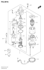 25003F-610001 (2016) 250hp E03-USA (DF250A   DF250T) DF250 drawing STARTING MOTOR