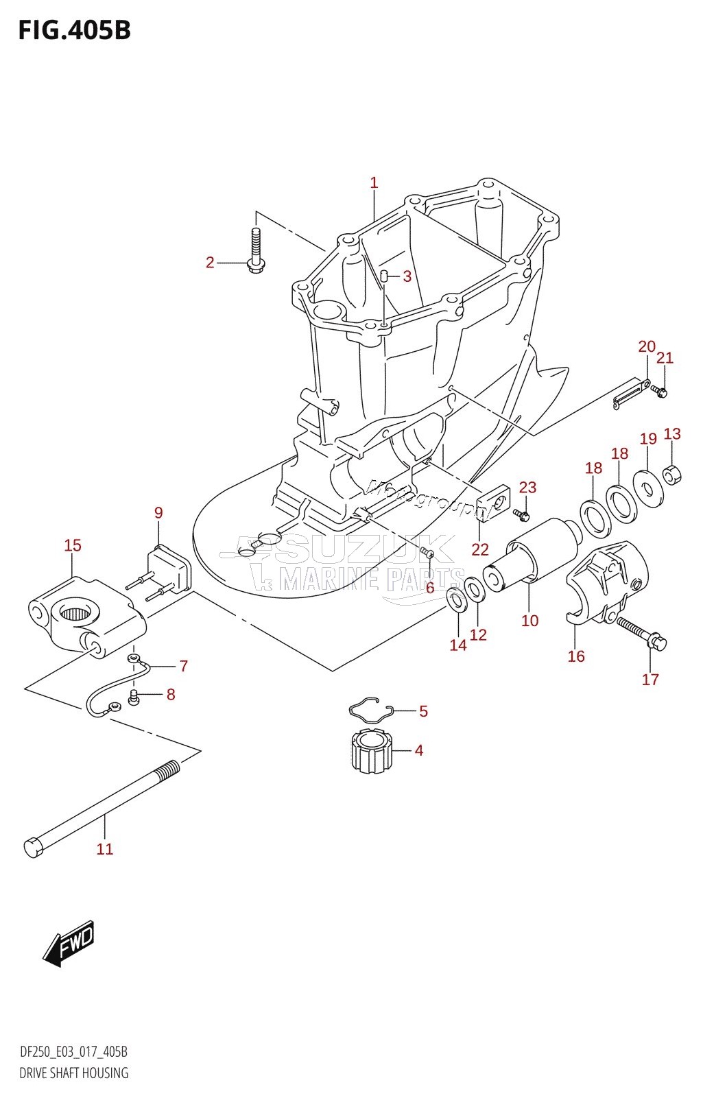 DRIVE SHAFT HOUSING (DF200Z:E03:X-TRANSOM)