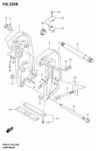 DF225Z From 22503Z-240001 (E11 E40)  2022 drawing CLAMP BRACKET (X-TRANSOM,XX-TRANSOM)