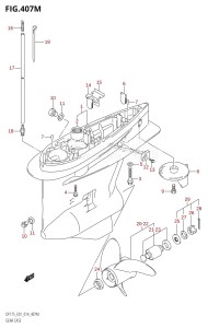 DF150ZG From 15002Z-410001 (E40)  2014 drawing GEAR CASE (DF175TG:E40)