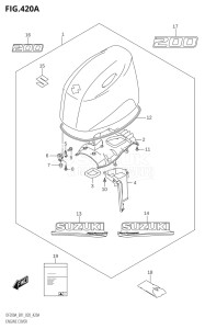 20003F-040001 (2020) 200hp E01 E40-Gen. Export 1 - Costa Rica (DF200AT) DF200A drawing ENGINE COVER (DF200AT:E01,DF200AZ:E01)