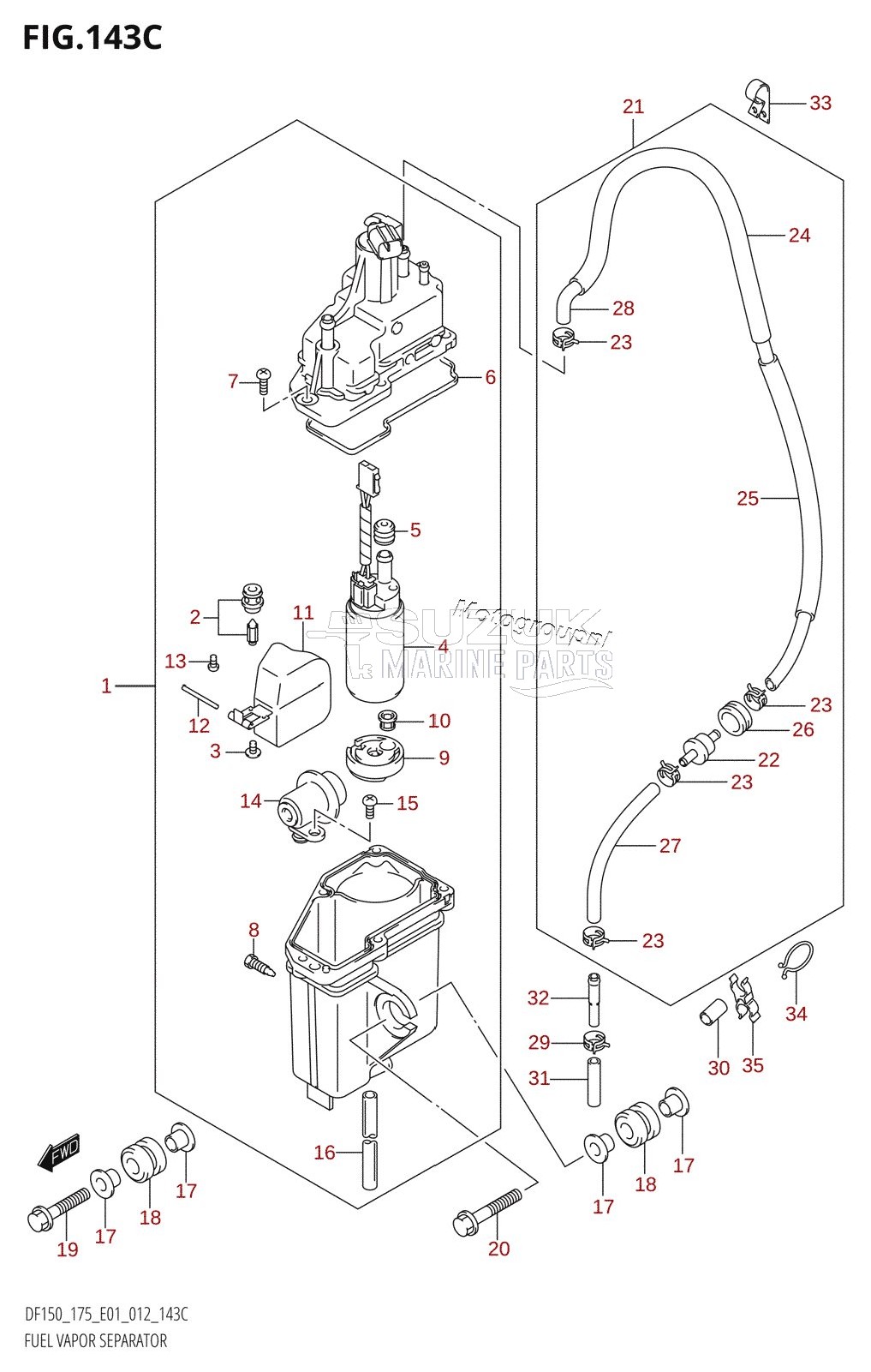 FUEL VAPOR SEPARATOR (DF150Z:E01)