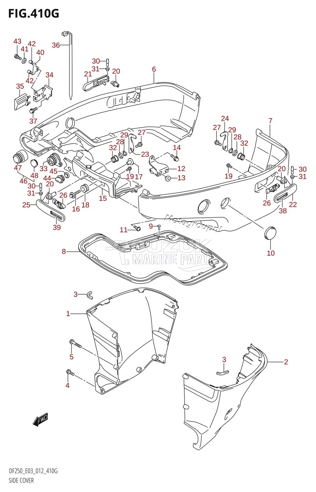 SIDE COVER (DF200T:E03:L-TRANSOM)