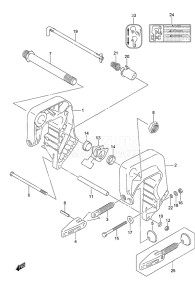 Outboard DF 9.9B drawing Clamp Bracket Non-Remote Control