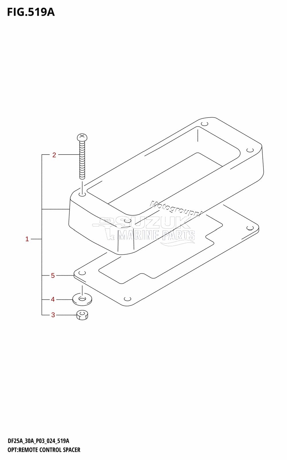 OPT:REMOTE CONTROL SPACER (DF25A,DF25ATH,DF30ATH)