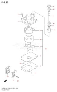 07003F-210001 (2012) 70hp E01 E40-Gen. Export 1 - Costa Rica (DF70A  DF70AT / DF70ATH  DF70ATH) DF70A drawing WATER PUMP (DF80A E01)