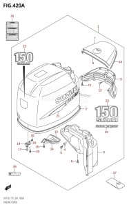 DF150Z From 15002Z-110001 (E01)  2011 drawing ENGINE COVER ((DF150T,DF150Z):(K6,K7,K8,K9),DF150WT:(K7,K8,K9))