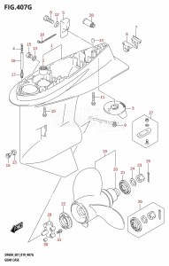 DF40A From 04003F-910001 (E01)  2019 drawing GEAR CASE (DF60AVT:E01,DF60AVT:E40,DF60AVTH:E01,DF60AVTH:E40)