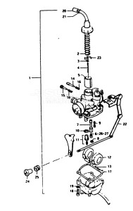 DT5 From d-10001 ()  1983 drawing CARBURETOR (DT7.5)