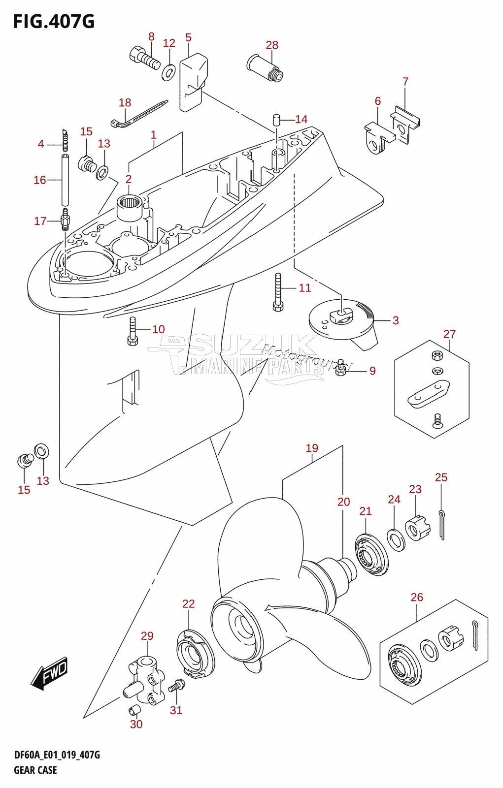 GEAR CASE (DF60AVT:E01,DF60AVT:E40,DF60AVTH:E01,DF60AVTH:E40)