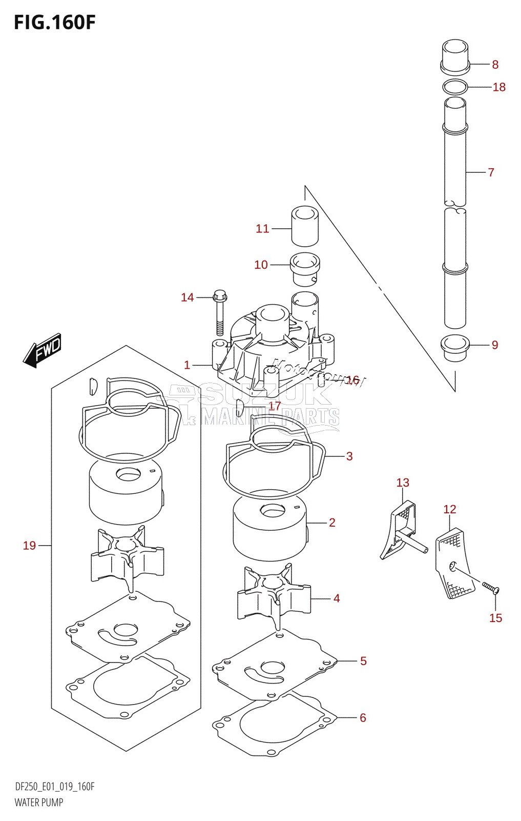 WATER PUMP (DF225T:E40,DF225Z:E40,DF250T:E40,DF250Z:E40)