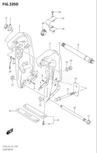 20002F-710001 (2017) 200hp E03-USA (DF200T) DF200 drawing CLAMP BRACKET (DF225Z:E03:(X-TRANSOM,XX-TRANSOM))