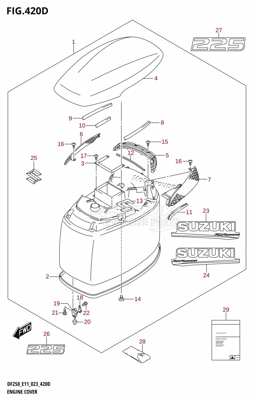 ENGINE COVER ((DF225T,DF225Z):020)