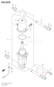 09002F-980001 (2009) 90hp E01-Gen. Export 1 (DF90ATK9) DF90A drawing TRIM CYLINDER