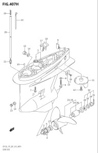 15002Z-310001 (2013) 150hp E01 E40-Gen. Export 1 - Costa Rica (DF150Z) DF150Z drawing GEAR CASE (DF175Z:E40)