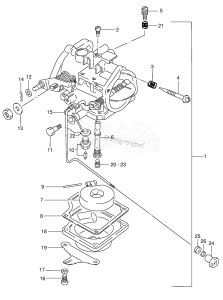 DT40 From 04003-151001 ()  2001 drawing CARBURETOR (DT40W,40WR)