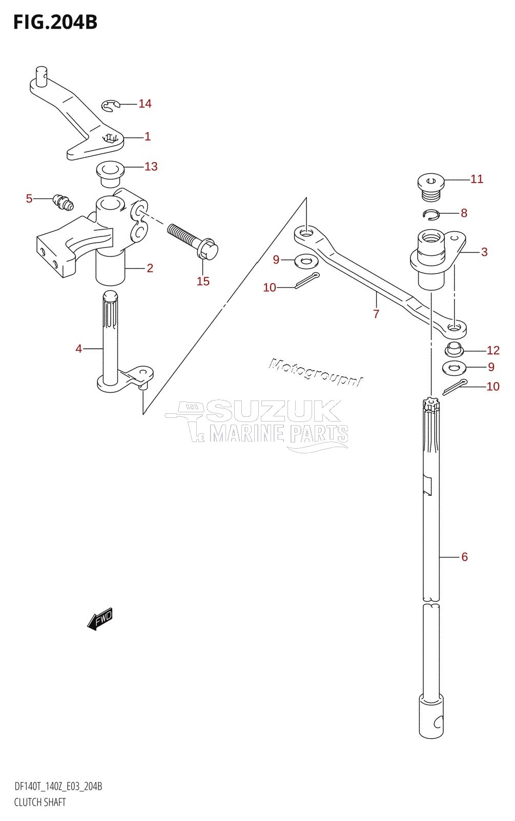 CLUTCH SHAFT (K3,K4,K5,K6)