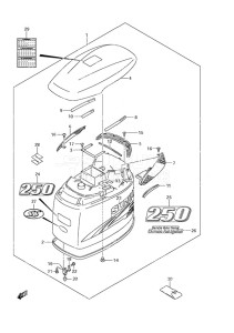 DF 250 drawing Engine Cover (DF 250S 2010 & Newer)