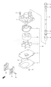 Outboard DF 70A drawing Water Pump