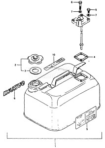 DT8 From 0801-001001 ()  1986 drawing FUEL TANK 2:DT8 (E09, E13, E40)