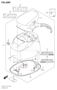 DF140A From 14003Z-140001 (E11 E40)  2021 drawing ENGINE COVER ((DF140AT,DF140AZ):020)