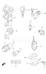 Outboard DF 9.9B drawing Sensor/Switch Tiller Handle w/Power Tilt