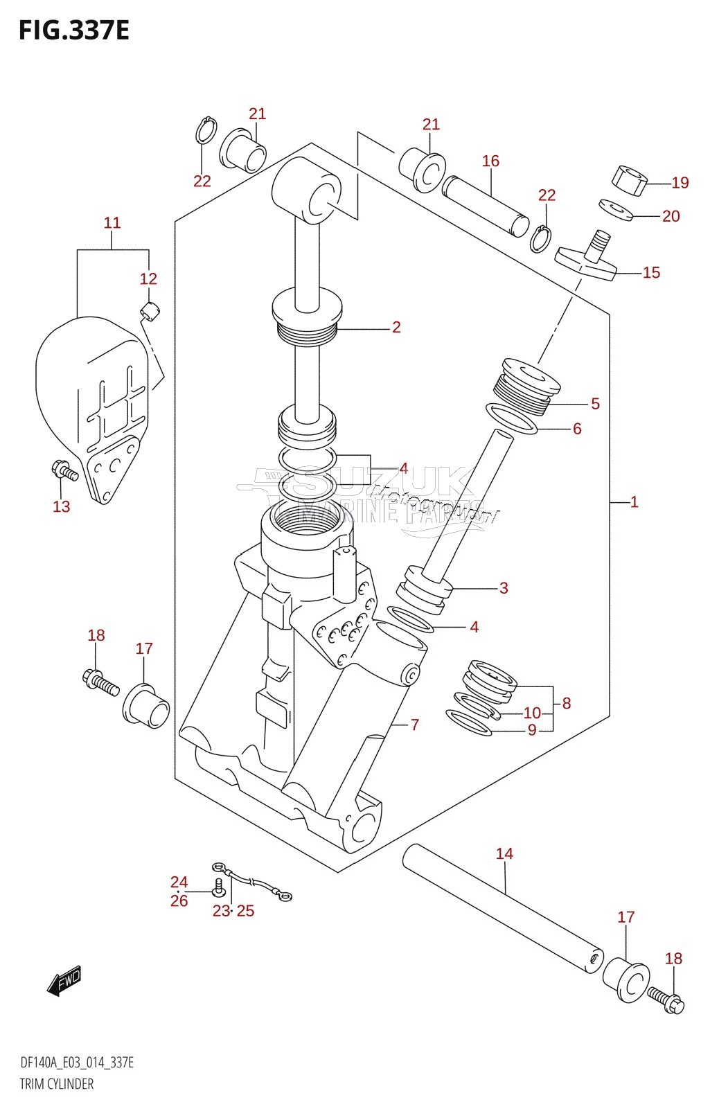 TRIM CYLINDER (DF140AZ:E03)