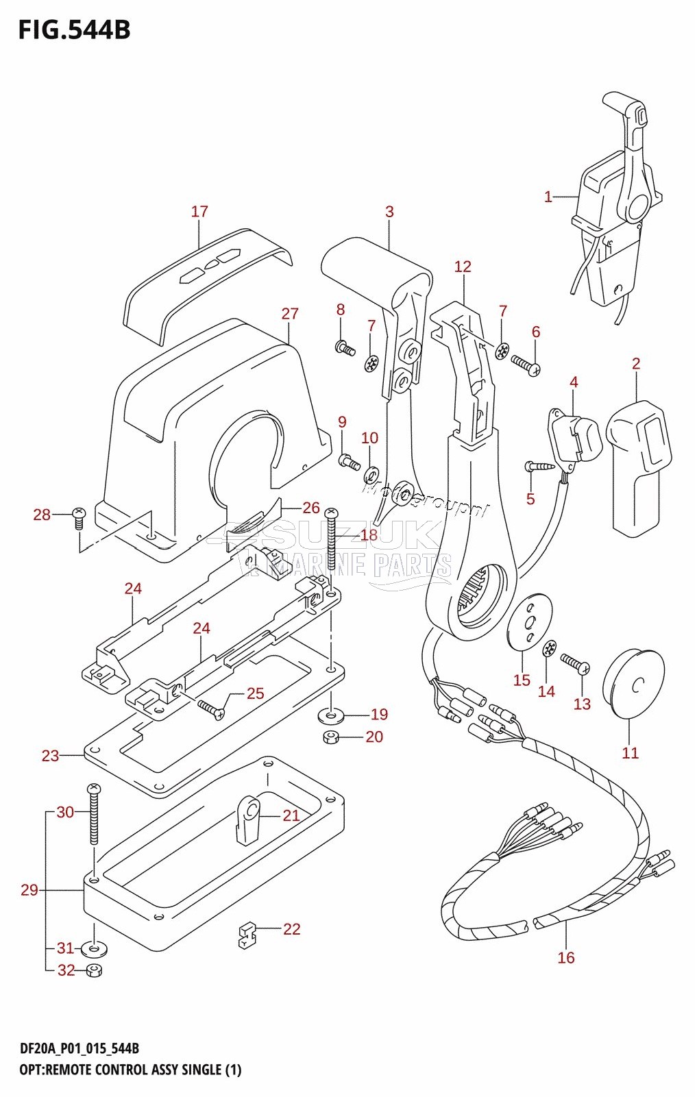 OPT:REMOTE CONTROL ASSY SINGLE (1) (DF9.9BR:P01)