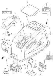 DT115 From 11502-912900 ()  1989 drawing ENGINE COVER (DT115S)