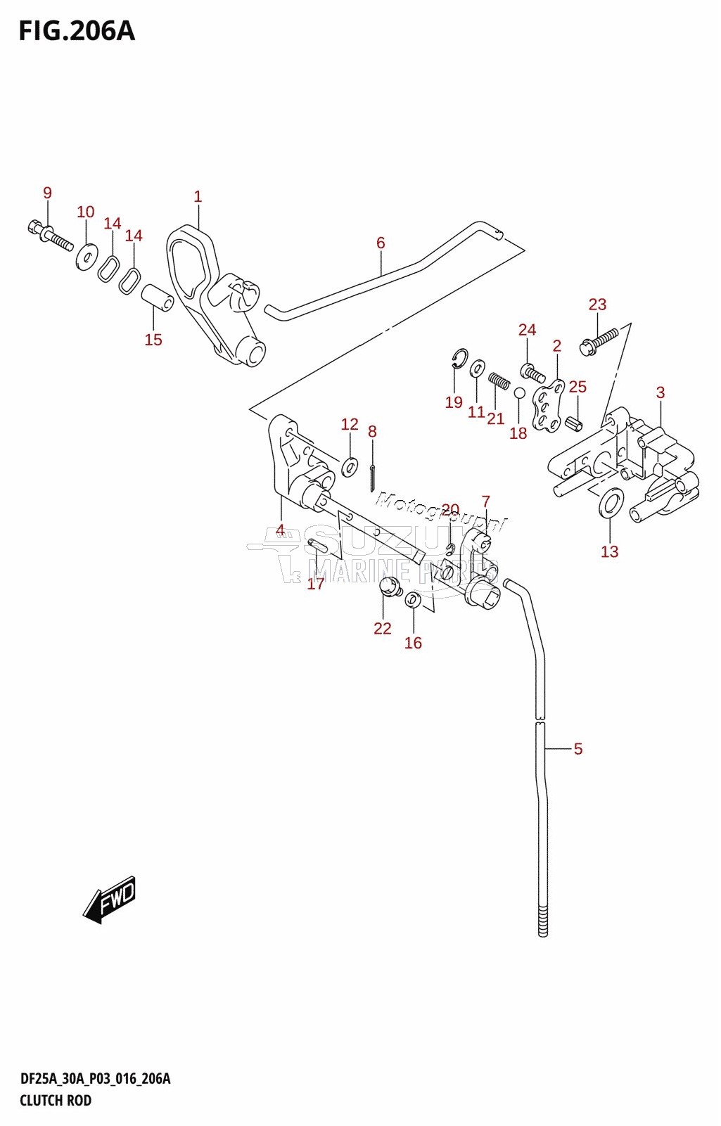 CLUTCH ROD (DF25A:P03)