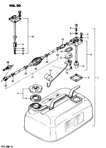 DT3.5 From 0351-300001 ()  1983 drawing FUEL TANK (E16)