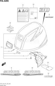 03003F-040001 (2020) 30hp P01 P40-Gen. Export 1 (DF30A  DF30AQ  DF30AR  DF30AT  DF30ATH) DF30A drawing ENGINE COVER (DF30A)