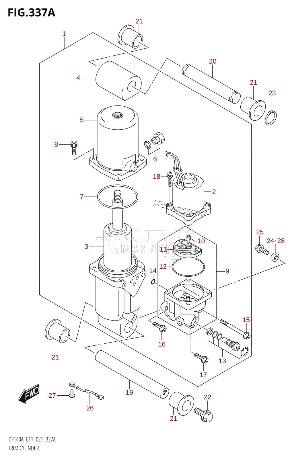 TRIM CYLINDER (DF100AT,DF115AT:E11,DF115AZ:E11)