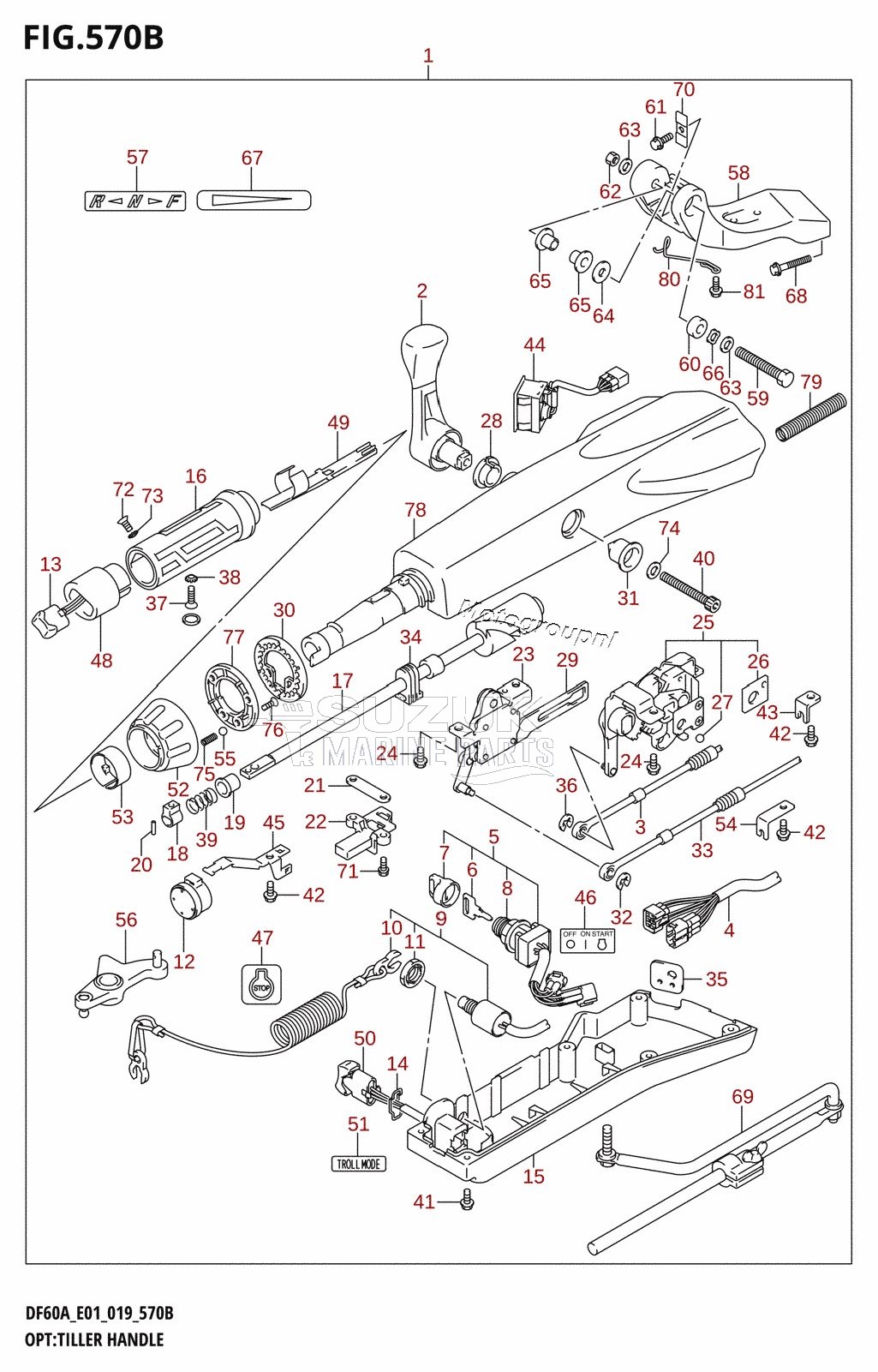 OPT:TILLER HANDLE (DF40AST,DF60A,DF50AVT,DF60AVT)