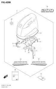 20003Z-040001 (2020) 200hp E01 E03 E40-Gen. Export 1 - USA (DF200AZ  DF200AZ) DF200AZ drawing ENGINE COVER ((DF200AT,DF200AZ):(021,022,023))