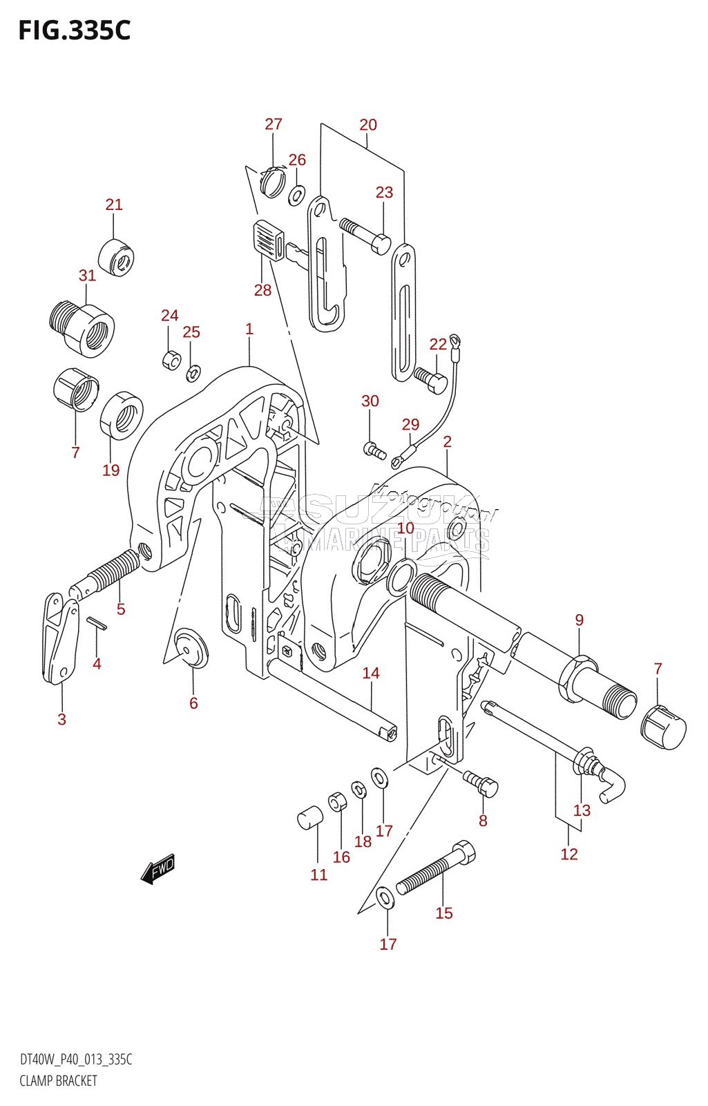 CLAMP BRACKET (DT40WR:P40)